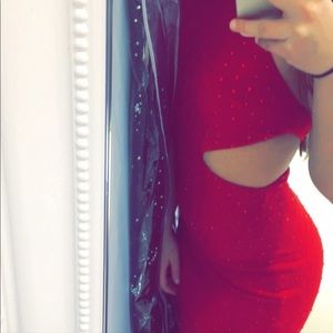 Castle Couture Red Diamond Prom Dress